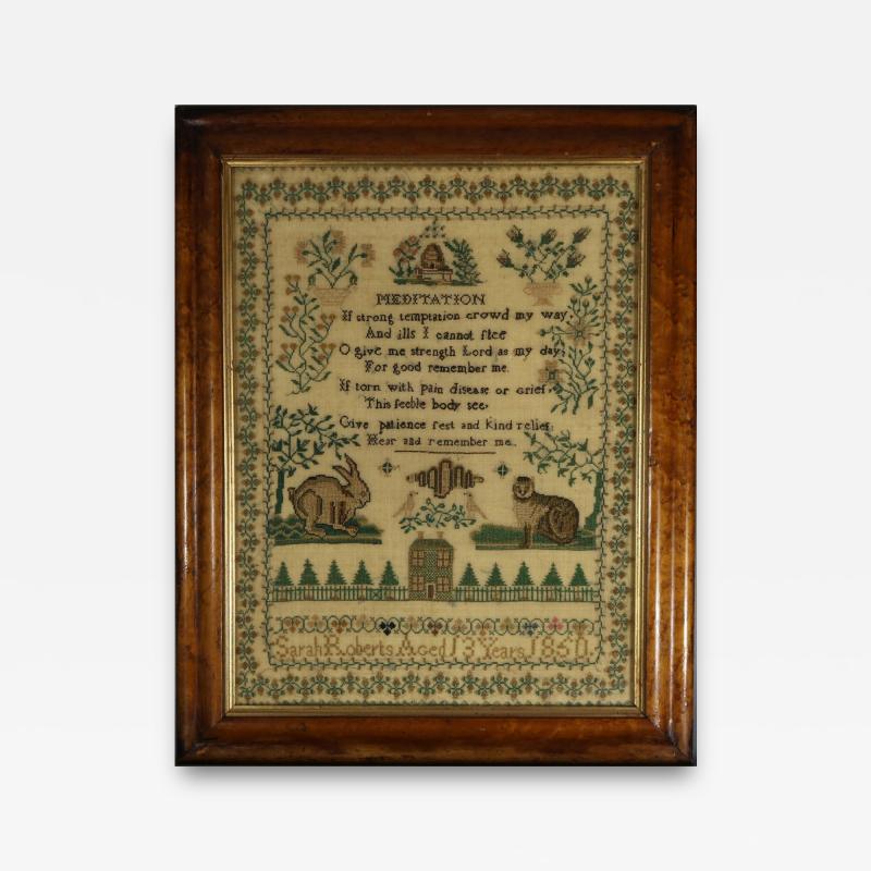 Victorian Sampler 1850 Sarah Roberts Aged 13