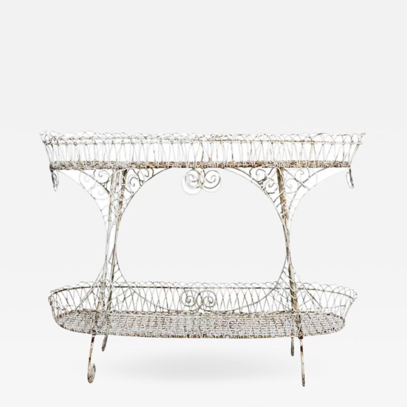 Victorian Scroll Wire Two Tier Display Plant Stand