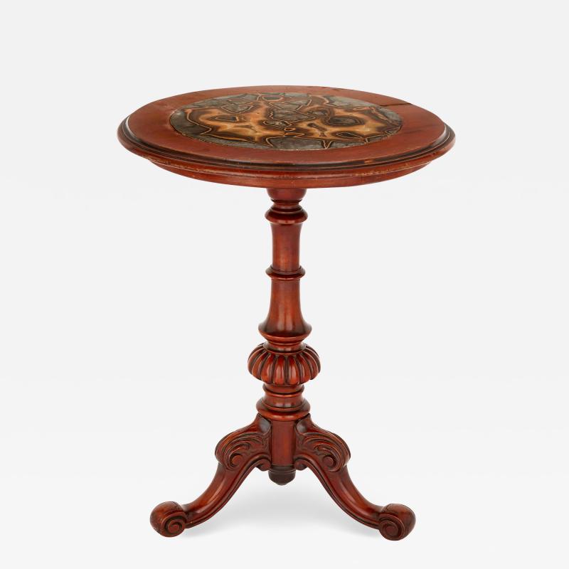 Victorian Septarian Nodule marble and mahogany occasional table