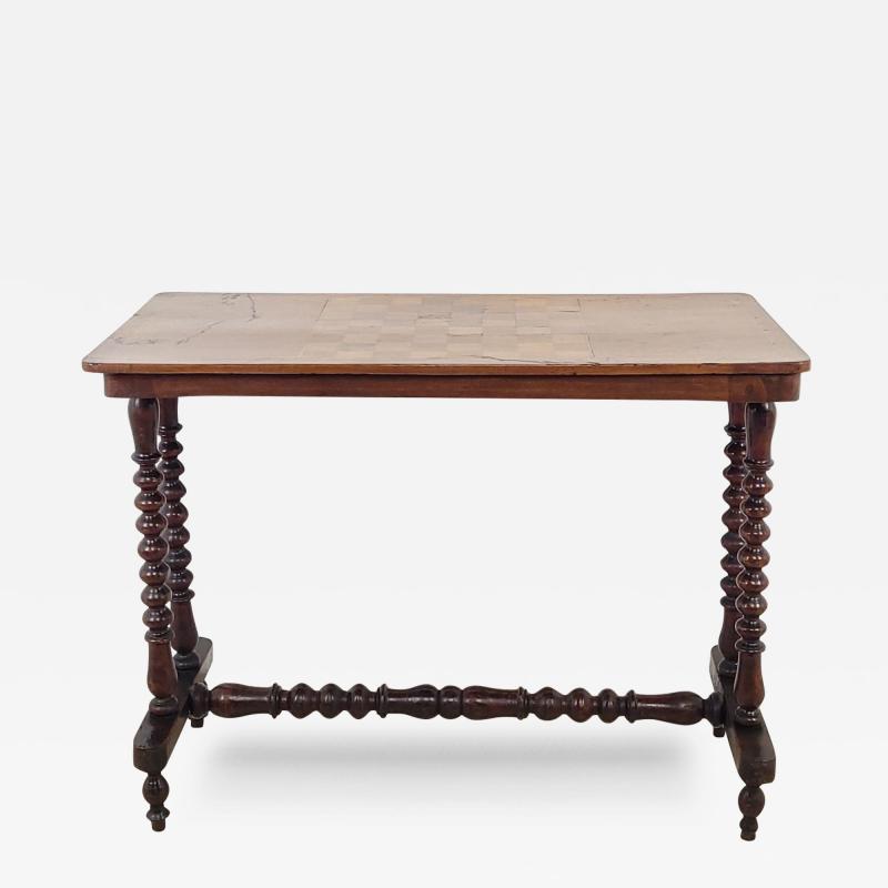 Victorian Sofa Game Table in Walnut with Inlaid Game Board England circa 1860