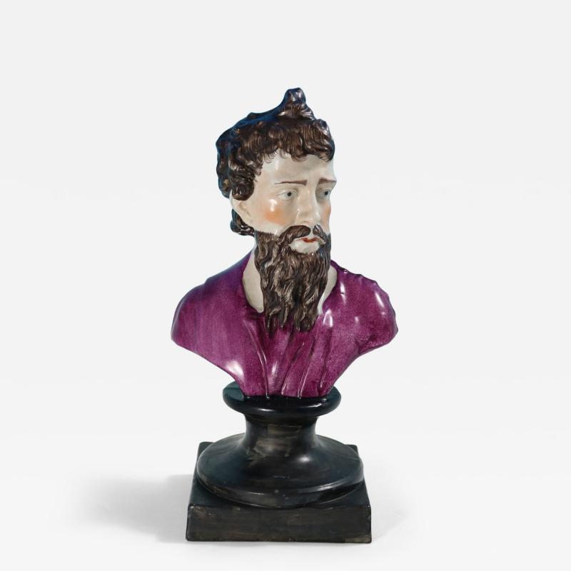 Victorian Staffordshire Pottery Bust of Plato