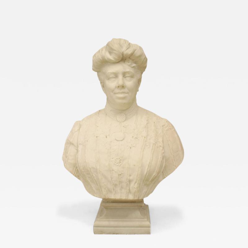 Victorian White Marble Lady Bust