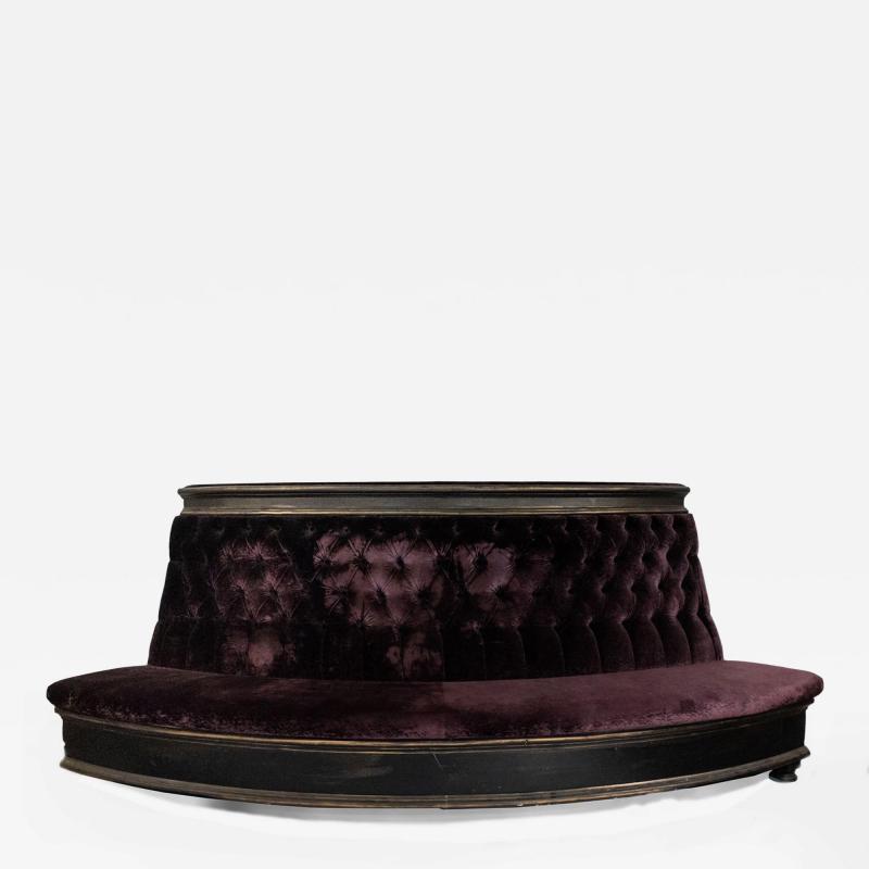 Victorian style Purple Velvet Banquette Pouf