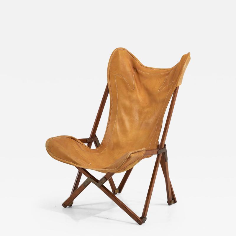 Vigano Vittoriano Tripolina Leather Sling Chair 1936