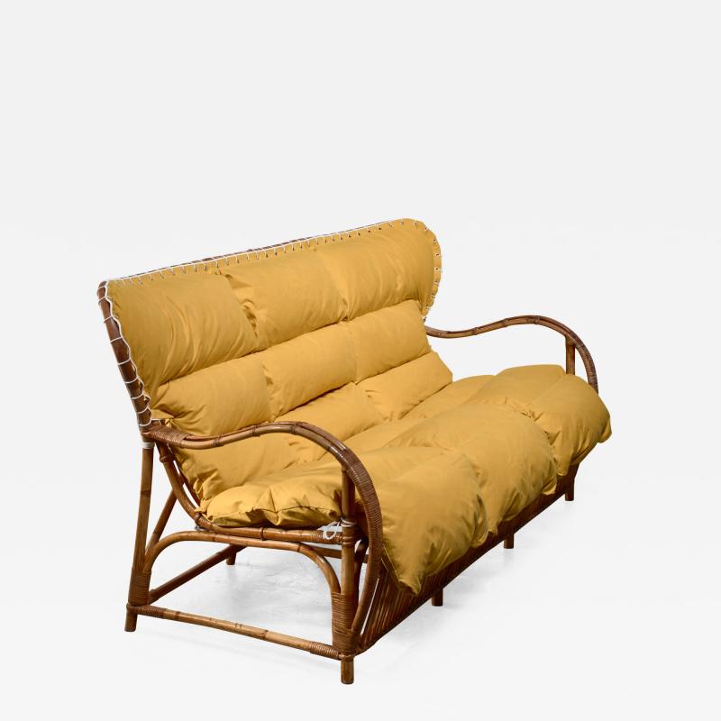 Viggo Boesen Viggo Boesen bamboo and cane sofa for Wengler