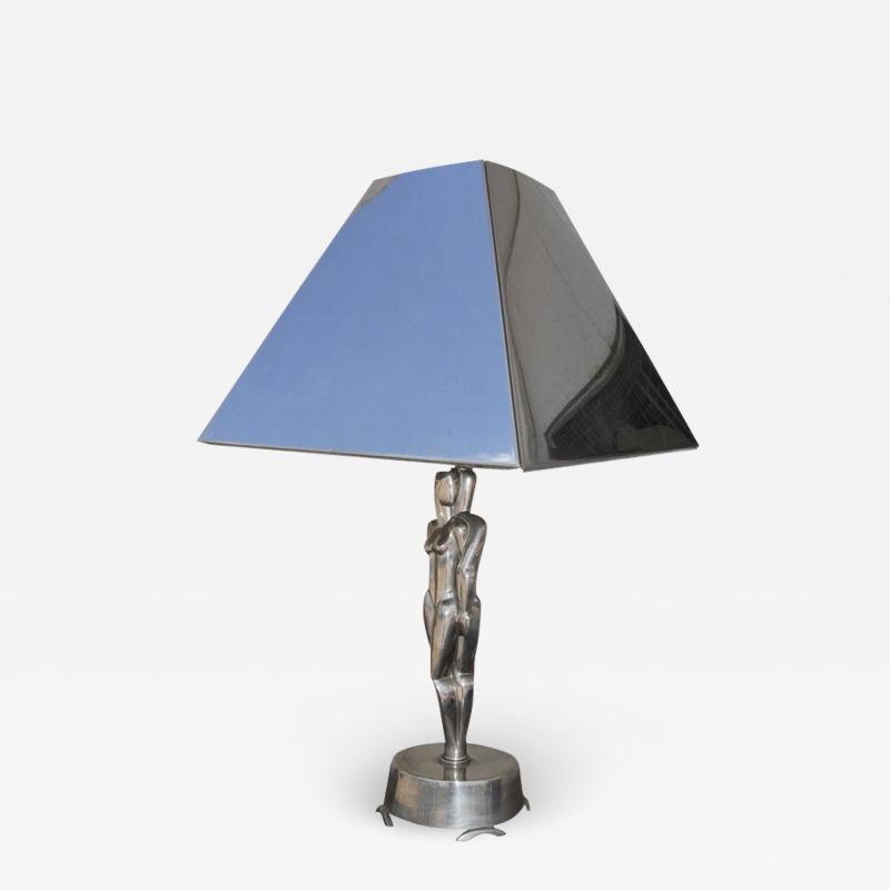 Viktor Schreckengost Art Deco Chrome Lamp and Shade Designed by Viktor Schreckengost