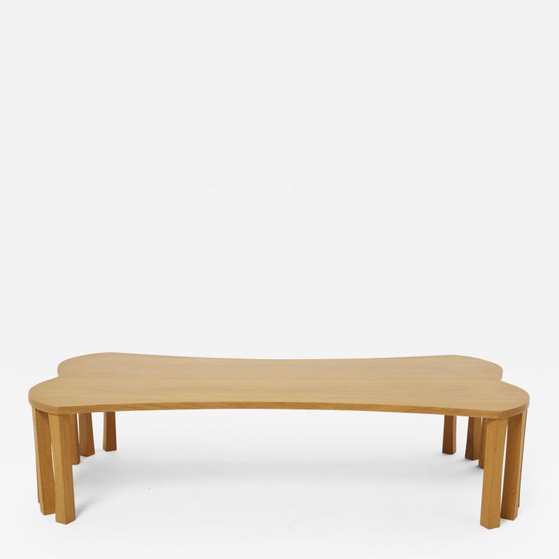 Vincent Poujardieu Unique Vincent Poujardieu free form oak wood coffee table 1992