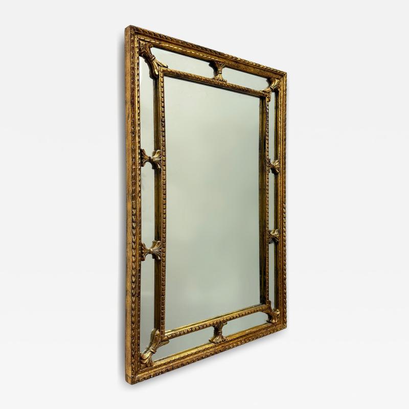 Vintage 1960s Gold Leaf Carved Wood Neoclassical Mirror
