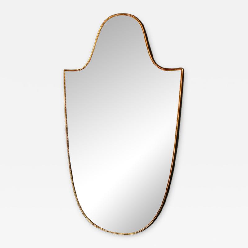 Vintage 1960s Italian Scudo Long Mirror in Brass Trim