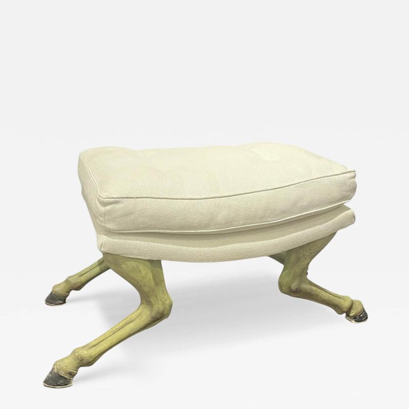 Vintage 1970s Italian Horse Hoof Stool
