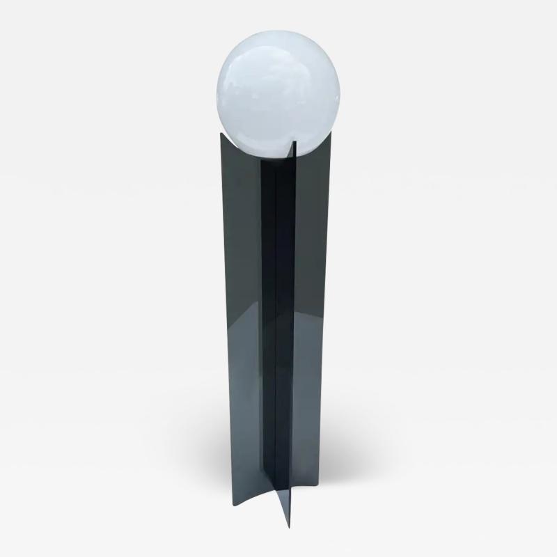 Vintage 1970s Ultra Modern Acrylic Glass Floor Lamp in Black White