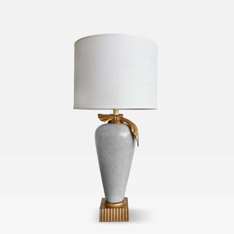 Vintage 1990s Hollywood Regency Plaster Table Lamps Pair