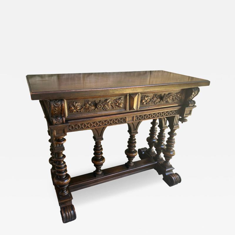 Vintage 20th Century Antique Renaissance Revival Console Table