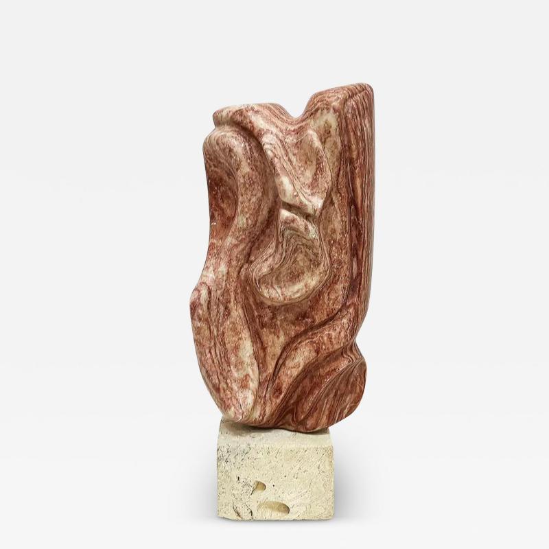 Vintage Abstract Free Form Hand Carved Marble Sculpture