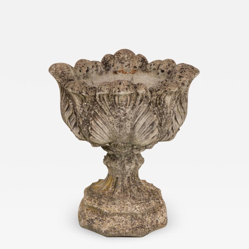 Vintage Acanthus Leaf Pedestal Planter for Garden