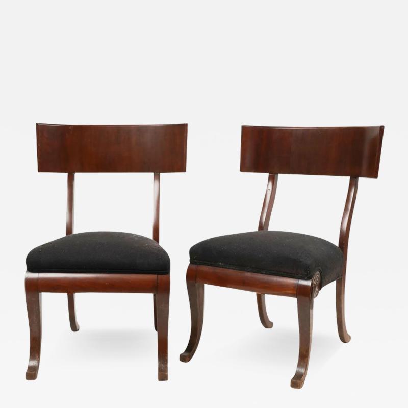 Vintage Art Deco Mahogany Klismos Chairs