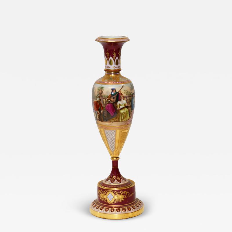 Vintage Austrian Painted Vase Circa 1890 1900