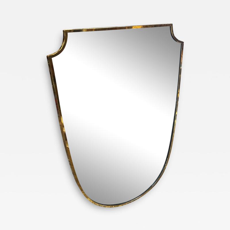 Vintage Brass Italian Sculptural Wall Mirror 1960s
