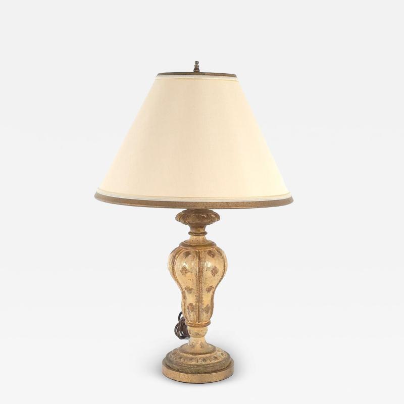 Vintage Carved and Painted Italian Finial Now Lamp circa 1960