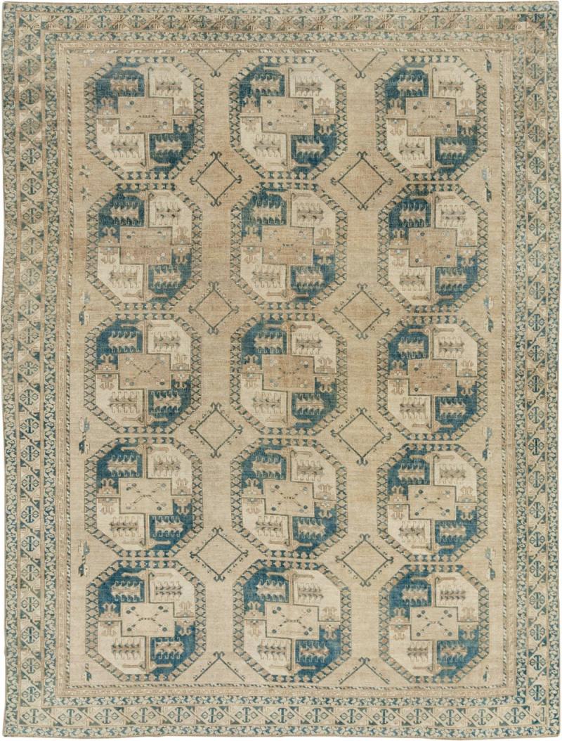 Vintage Central Asian Turkoman Room Size Carpet
