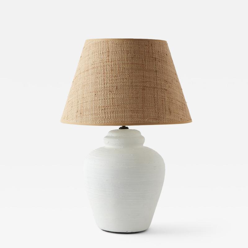 Vintage Ceramic Lamp with Custom Sisal Shade