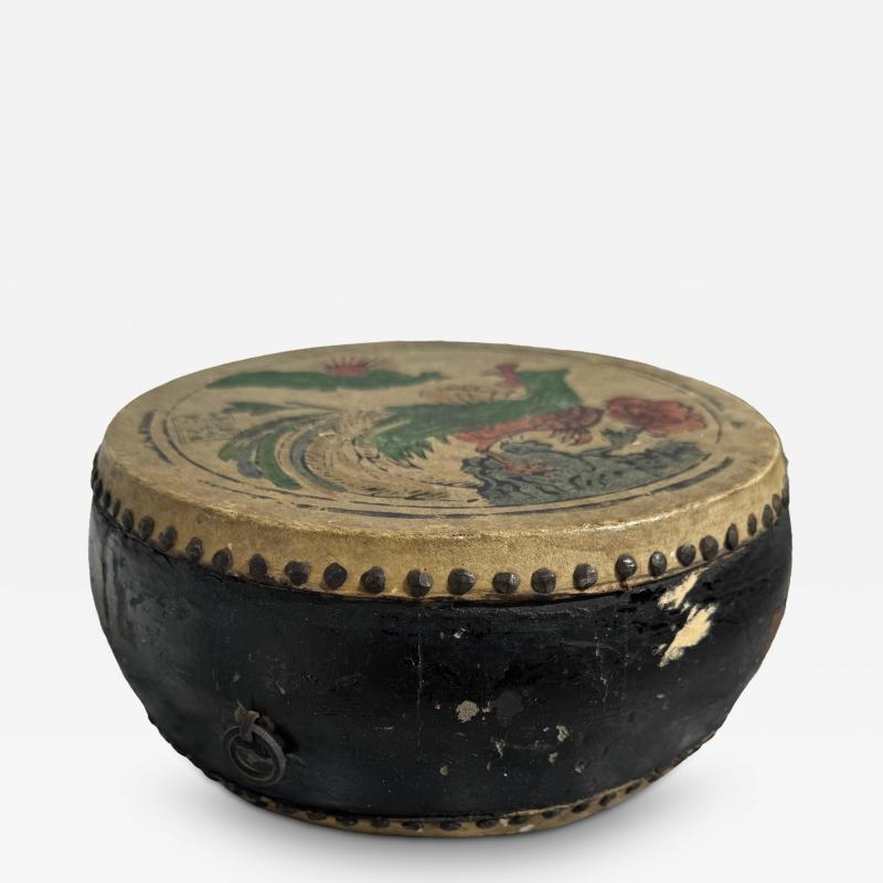 Vintage Chinese Hand Painted Drum