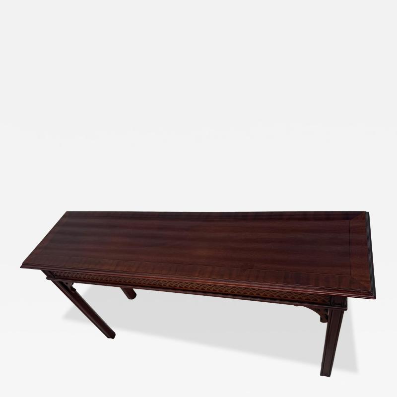 Vintage Council Mahogany Chinese Chippendale Style Console Table