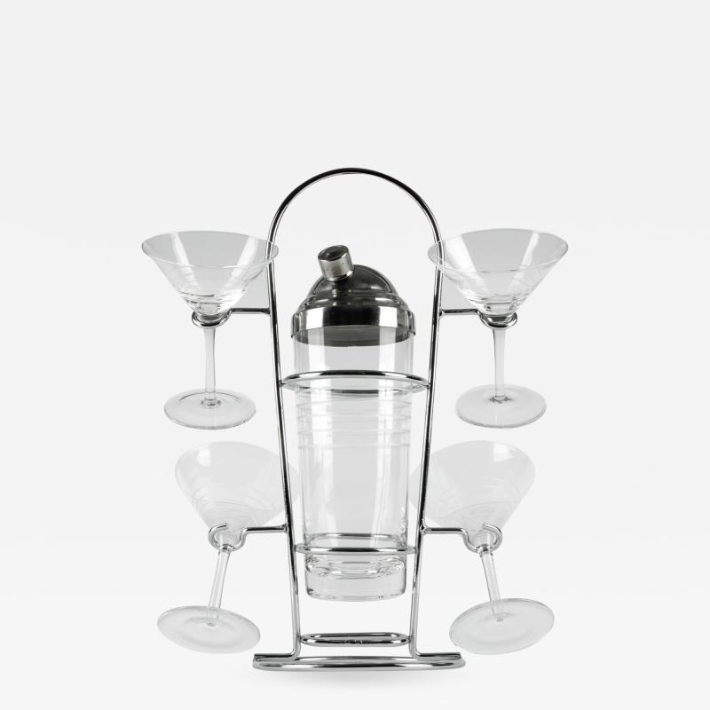 Vintage Crystal Martini Cocktail Set