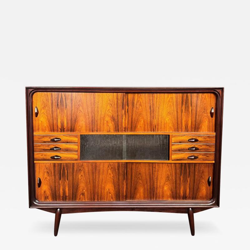 Vintage Danish Mid Century Modern Rosewood Credenza Hutch