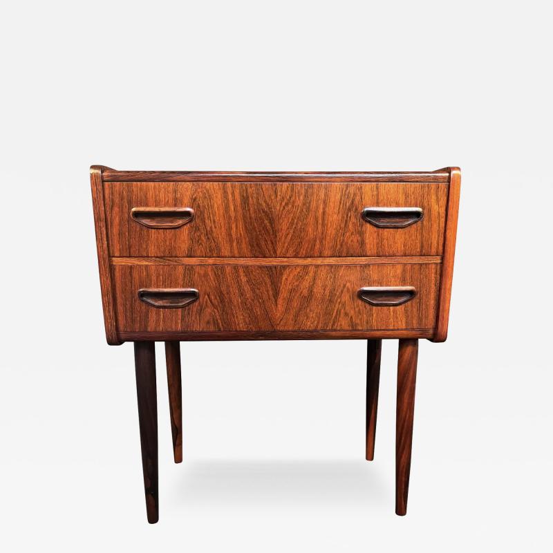 Vintage Danish Mid Century Modern Rosewood Nightstand Entry Chest