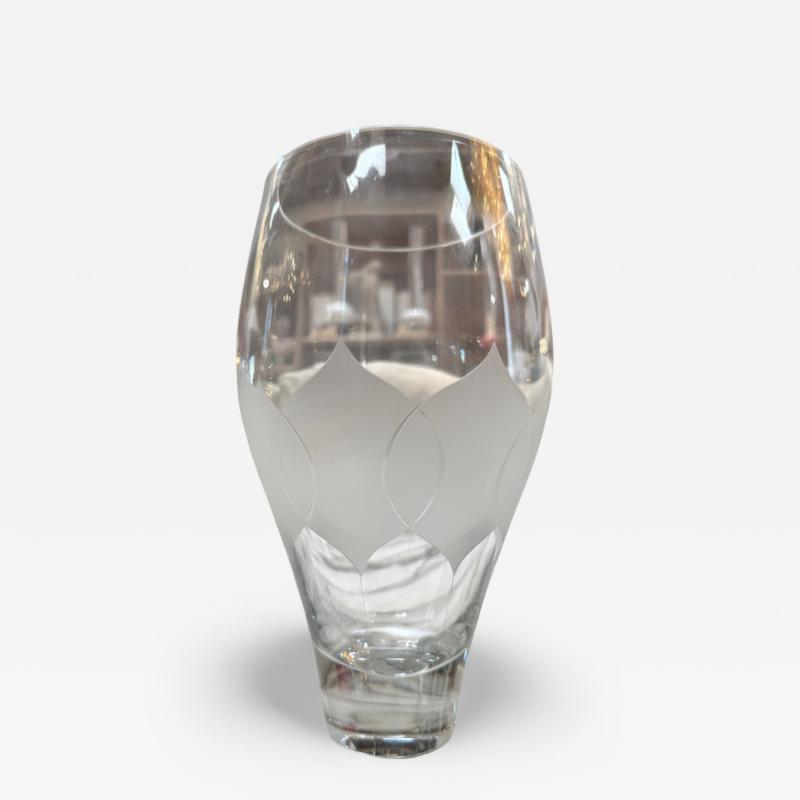 Vintage Etched Crystal Glass Vase