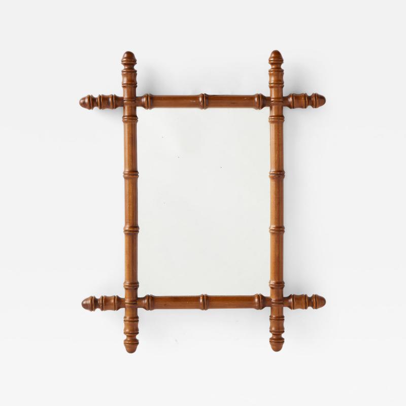 Vintage French Faux Bamboo Mirror