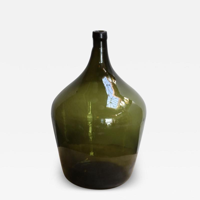 Vintage French Olive Green Demijohn Carboy