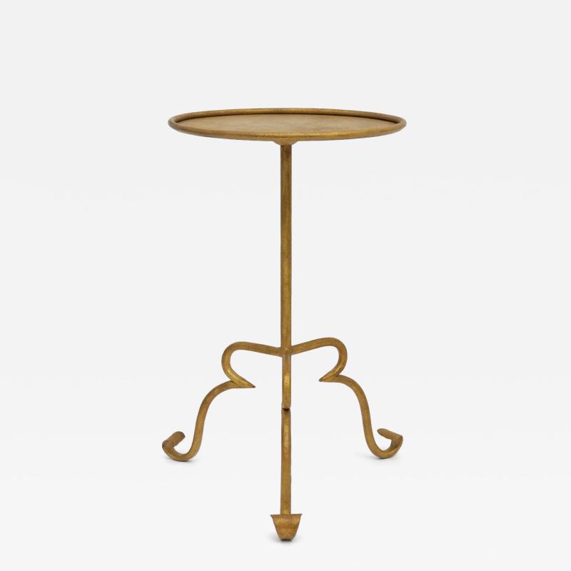 Vintage Gilt Iron Tripod Table With Stylized Base