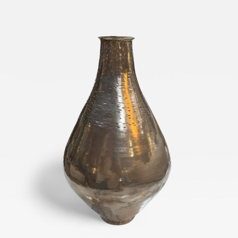 Vintage Hammered Silver Metal Vase