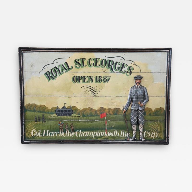 Vintage Hand Painted on Wood Historic Golf Club Sign 1920s