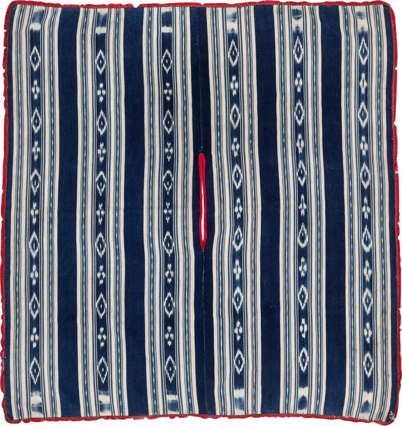 Vintage Hand woven Ikat Poncho from Central Ecuador