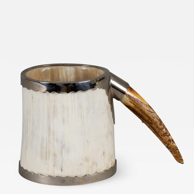 Vintage Horn Antler Silver Plate Mug