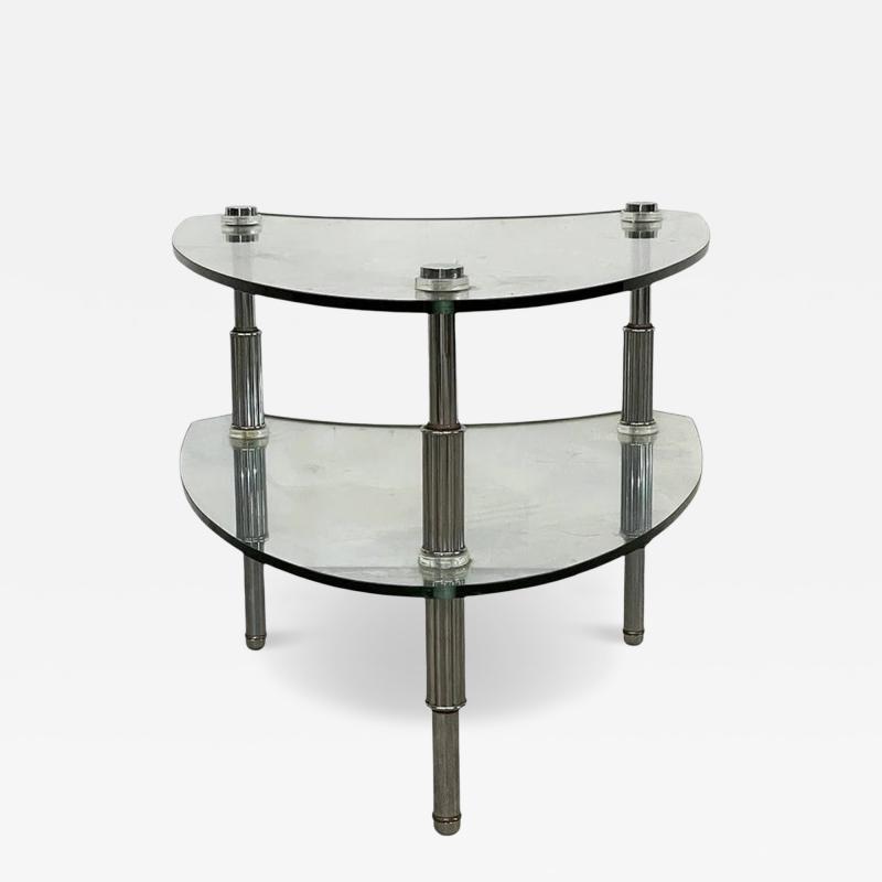 Vintage Industrial Chic Two Tier Italian Boomerang Side Table 1 of 2