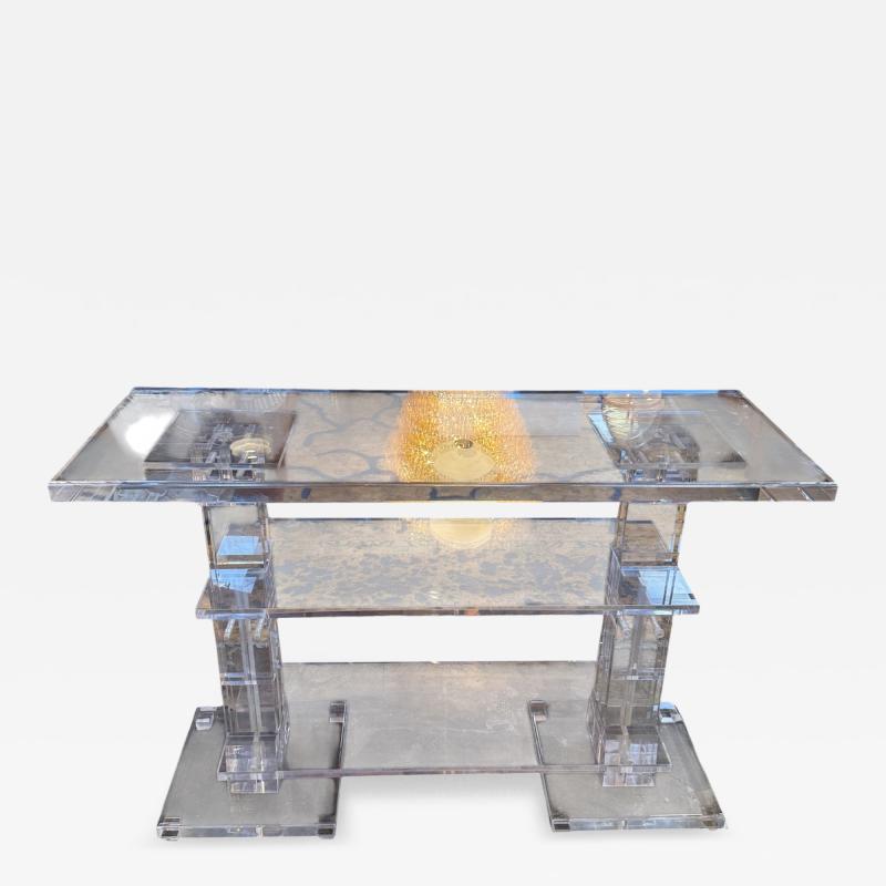 Vintage Italian Acrylic Console Table 1970s