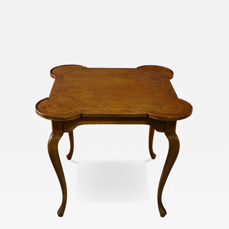 Vintage Italian Burlwood Games Table