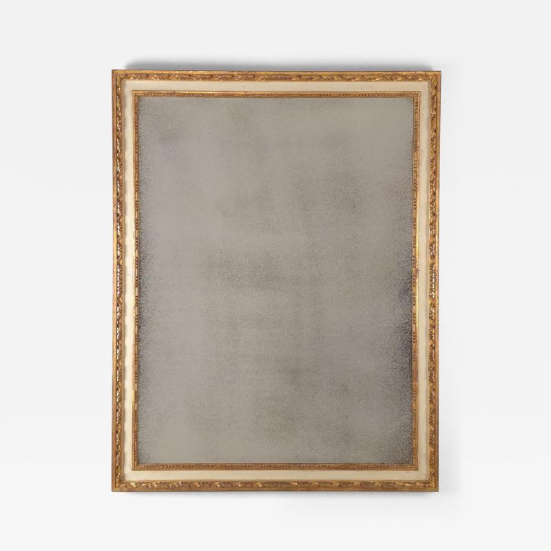 Vintage Italian Gilt and Painted Frame with Later Mirror Italy circa 1950