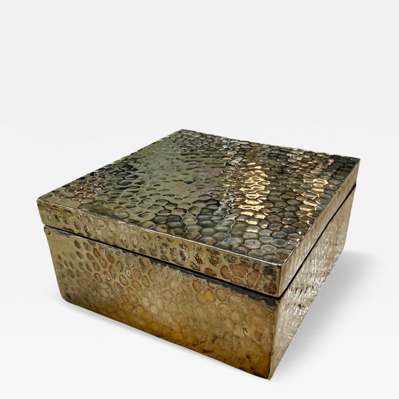 Vintage Italian Hammered Brass Decorative Box