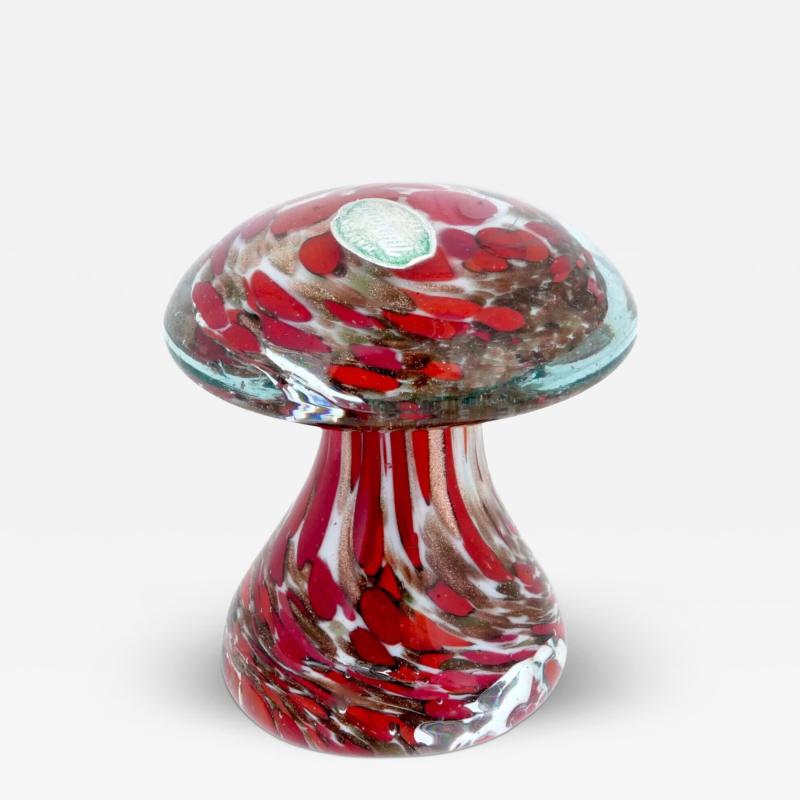 Vintage Italian Murano Glass Mushroom Figurine