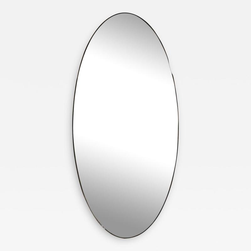 Vintage Italian Oval Wall Mirror 1960s