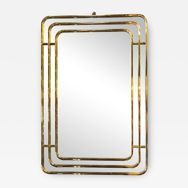 Vintage Italian Square Wall Mirror 1980s