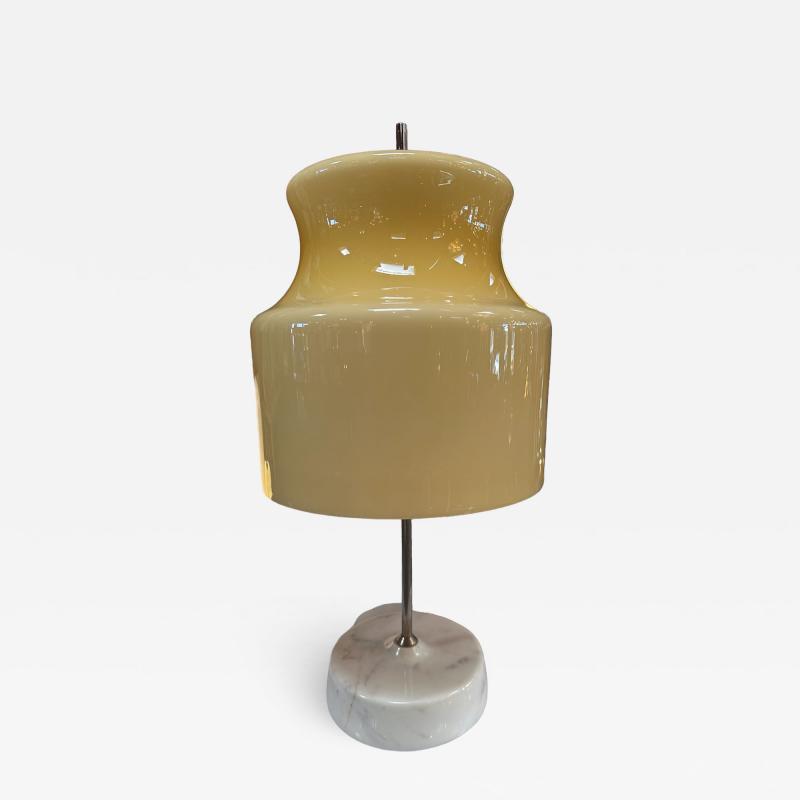 Vintage Italian Unique Marble and Glass Table Lamp 1980s