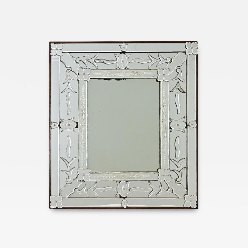 Vintage Italian Venetian Style Mirror in Wood Frame
