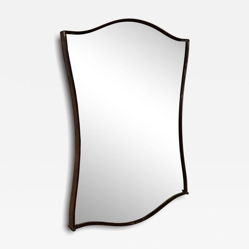 Vintage Italian Wall Mirror with Curved Frame 1960s