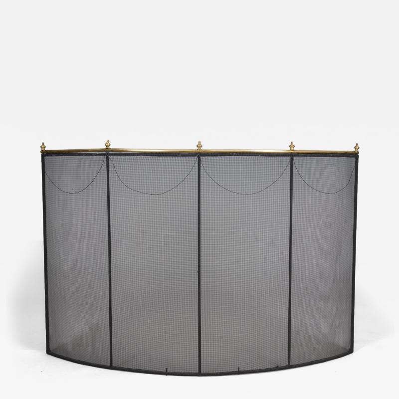 Vintage Large Brass and Wire Fire Screen